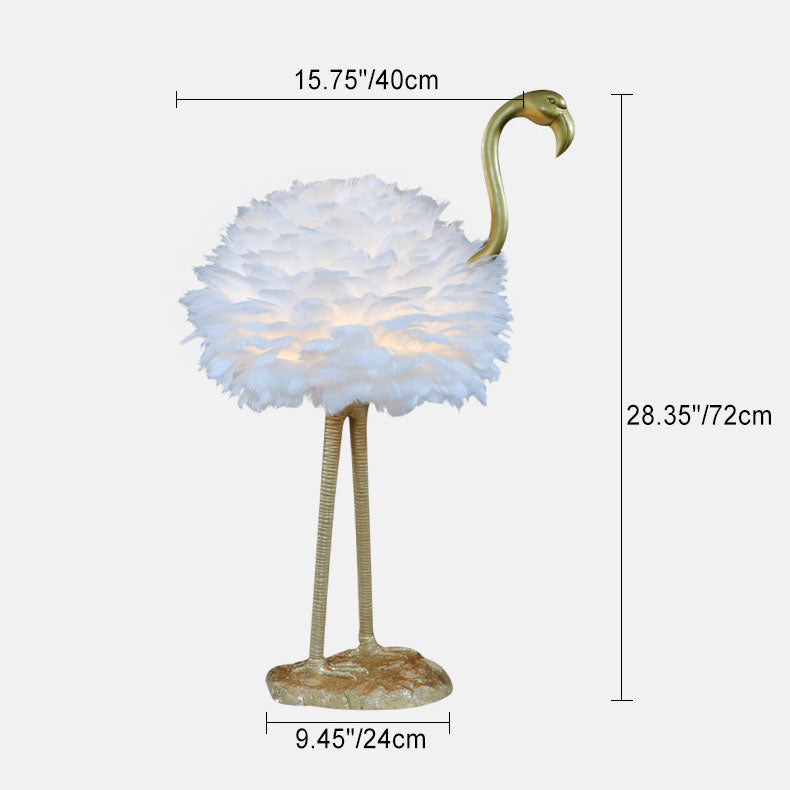 Nordic Goose Feather Metal Flamingo Ball 1-Light Table Lamp