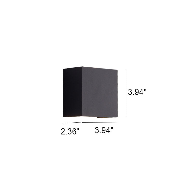 Modern Solid Color Aluminum Square LED Outdoor Wall Light