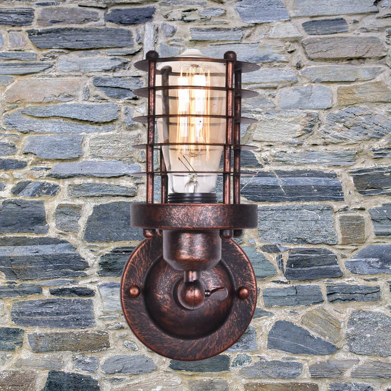 Northern Retro Industrial Wrought Iron 1-Light Wall Sconce