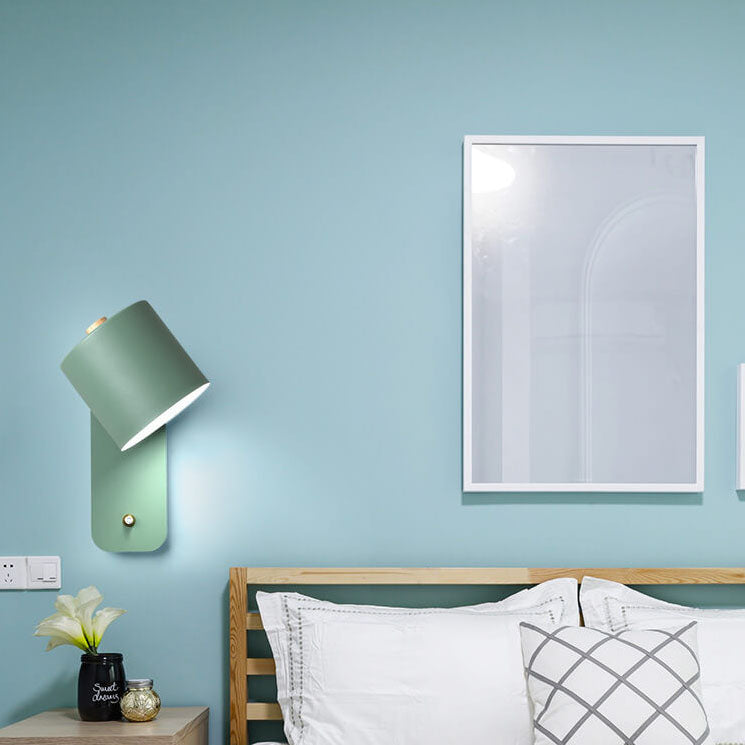 Nordic Macaron Cylinder Rotatable 1-Light Wall Sconce