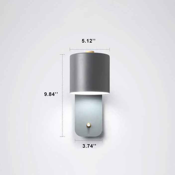 Nordic Macaron Cylinder Rotatable 1-Light Wall Sconce