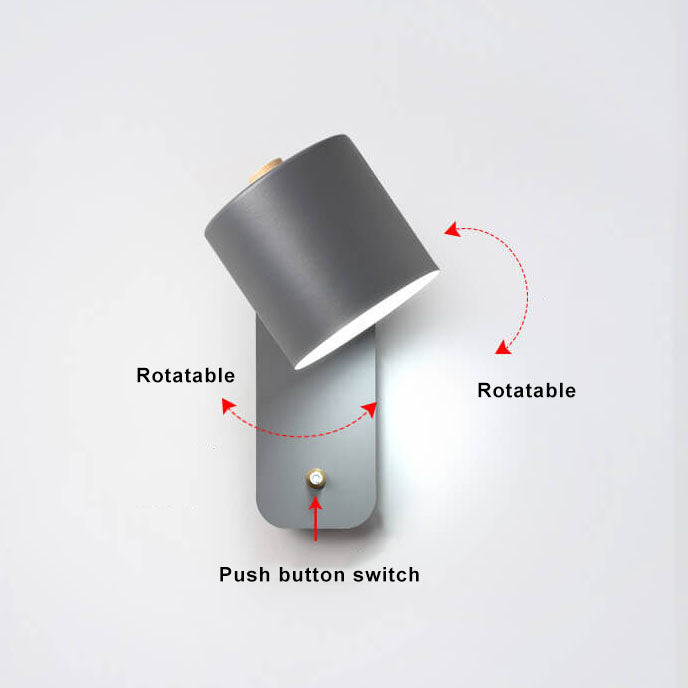Nordic Macaron Cylinder Rotatable 1-Light Wall Sconce