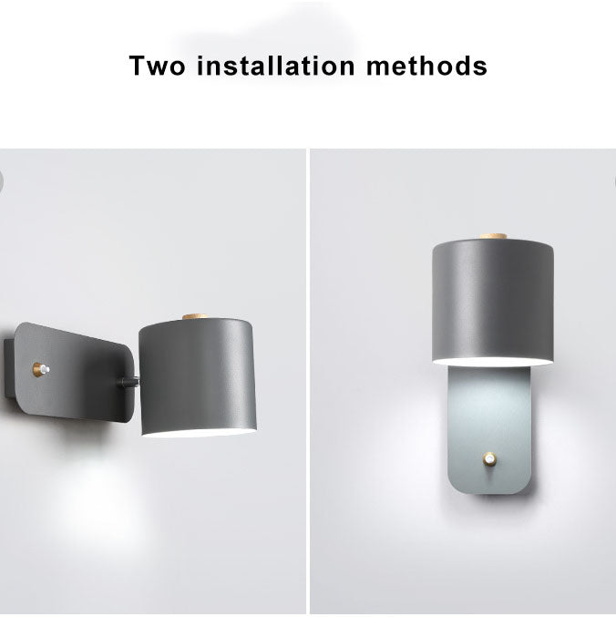 Nordic Macaron Cylinder Rotatable 1-Light Wall Sconce