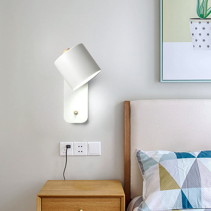 Nordic Macaron Cylinder Rotatable 1-Light Wall Sconce