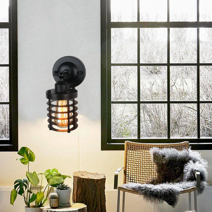 Northern Retro Industrial Wrought Iron 1-Light Wall Sconce