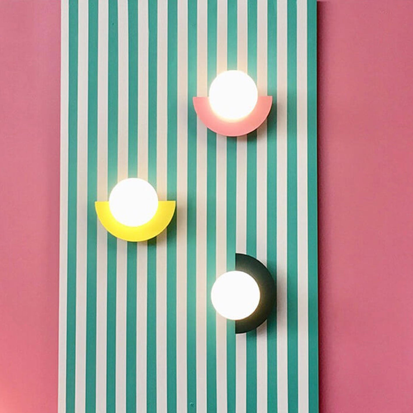 Modern Minimalist Colorful Spherical Glass Wall Sconce