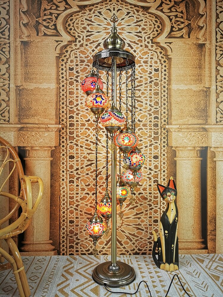 Vintage Multicolor 9-Light Floor Lamp