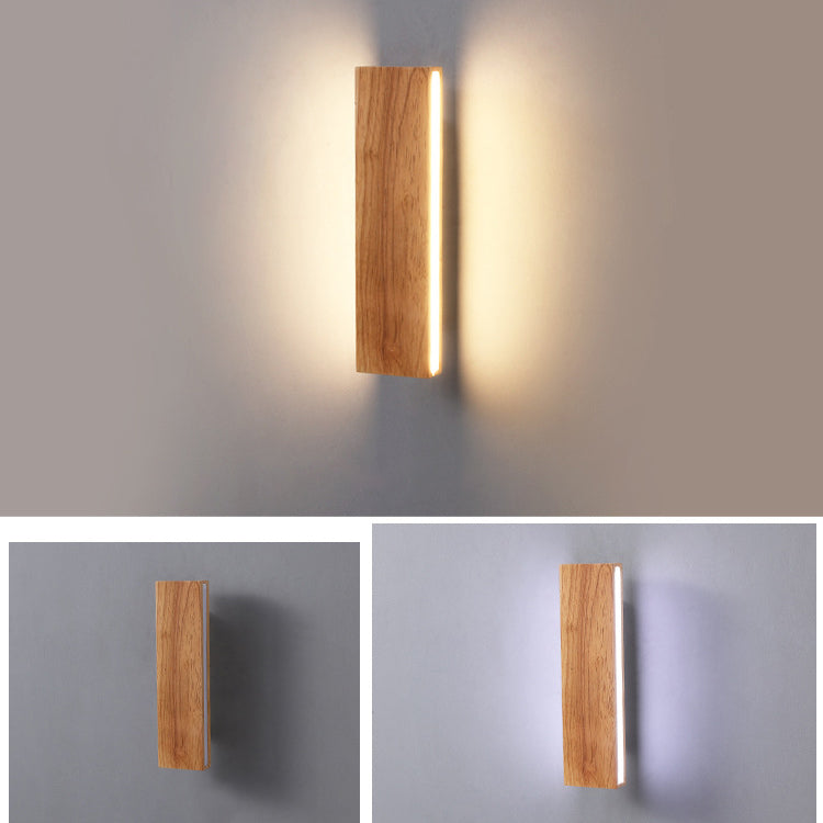 Minimalist Solid Wood LED Strip Wall Sconce Lamp Wall Sconce