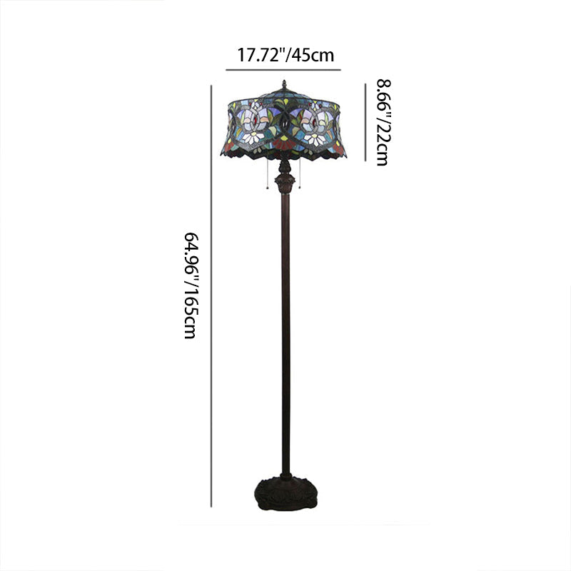 Tiffany Stained Glass 2-Light Floor Lamp