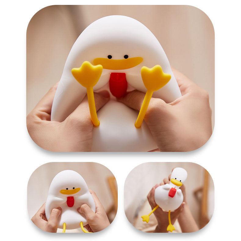 Creative Cartoon Silicone Duck Pat LED Night Table Lamp