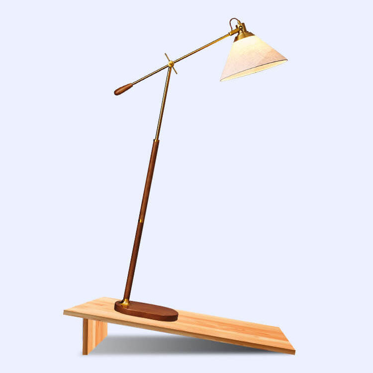 Vintage Black Walnut Floor Lamp