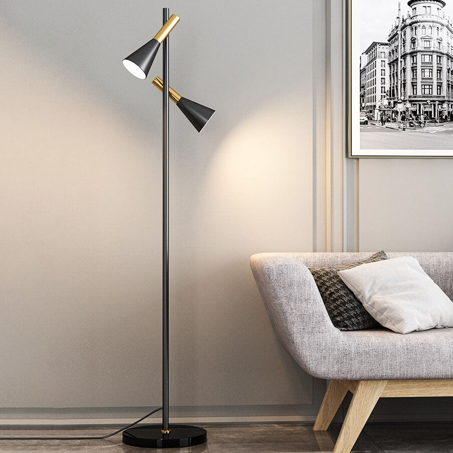 Modern Minimalist Gold 2-Light Floor Lamp