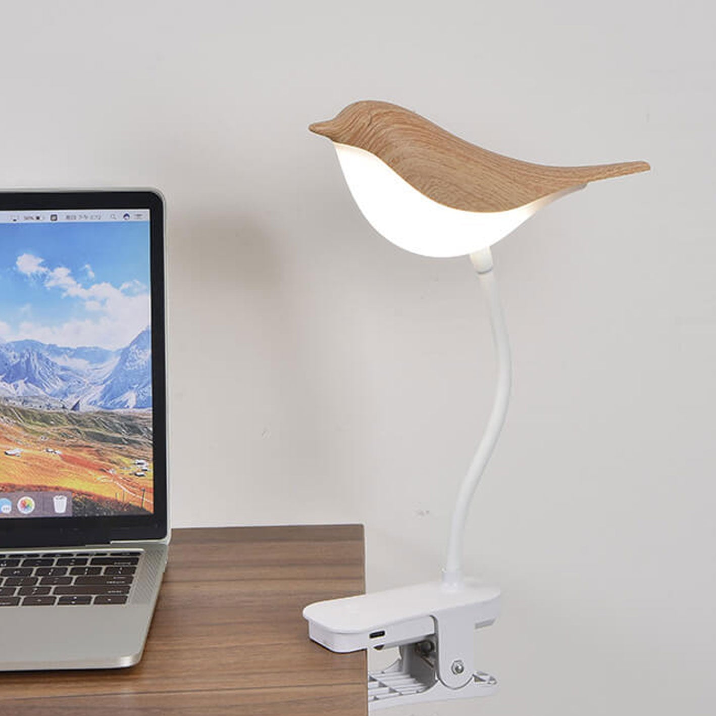 Nordic Creative Bird Clip USB Charging LED Night Table Lamp
