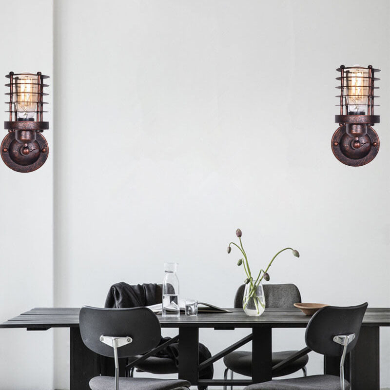 Northern Retro Industrial Wrought Iron 1-Light Wall Sconce