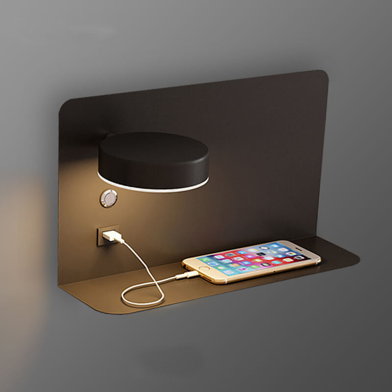 Modern Iron Square LED USB Rechargeable Wall Sconce