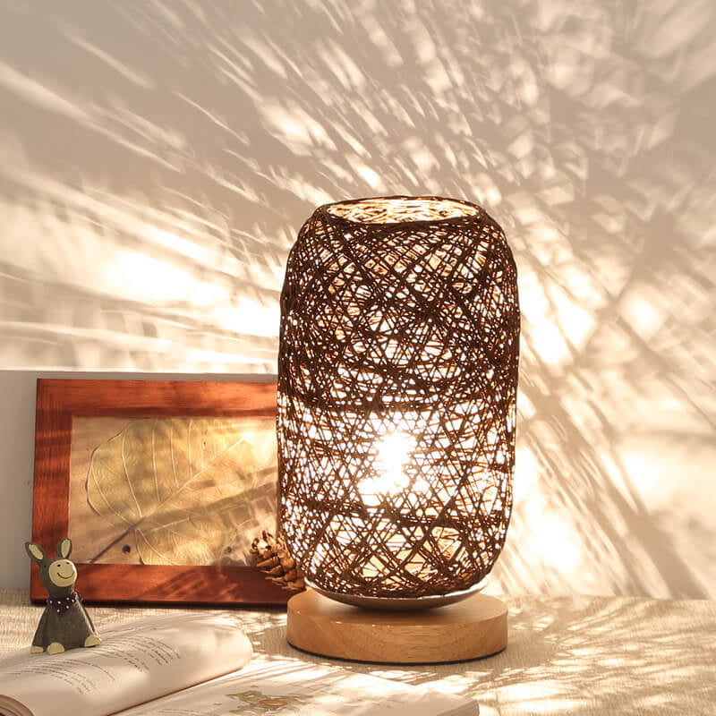 Creative Twine Rattan Ball LED Dimmable Table Lamp