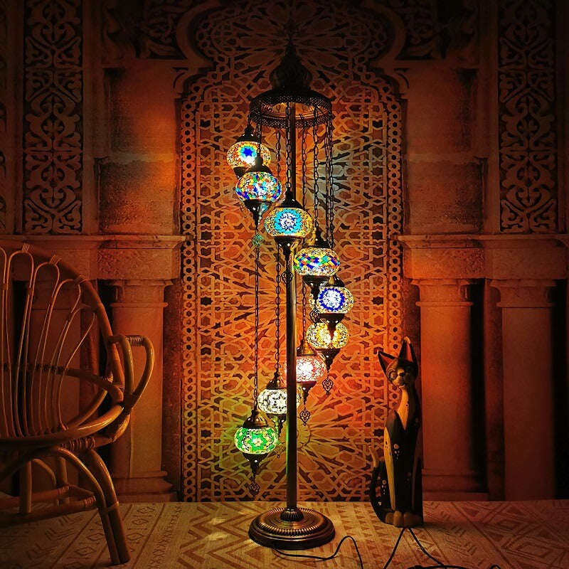 Vintage Multicolor 9-Light Floor Lamp