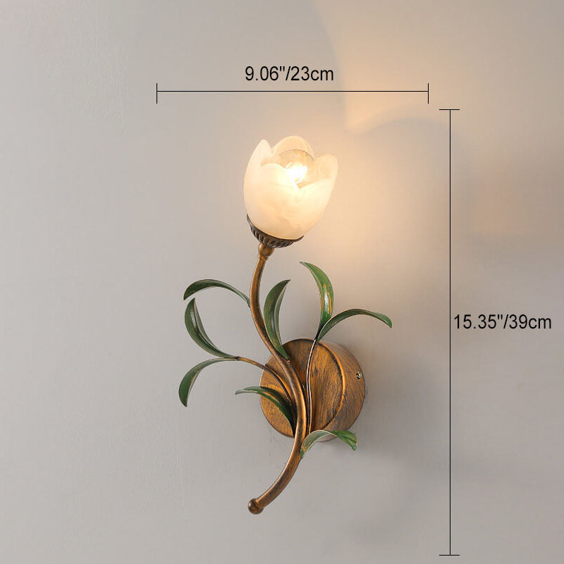 Modern Minimalist Art Glass Flower 1/2-Light Wall Sconce