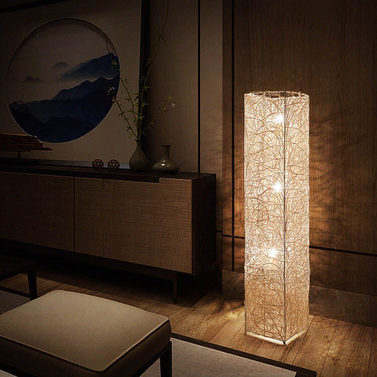 Sleek Modern Bamboo 3-Light Floor Lamp