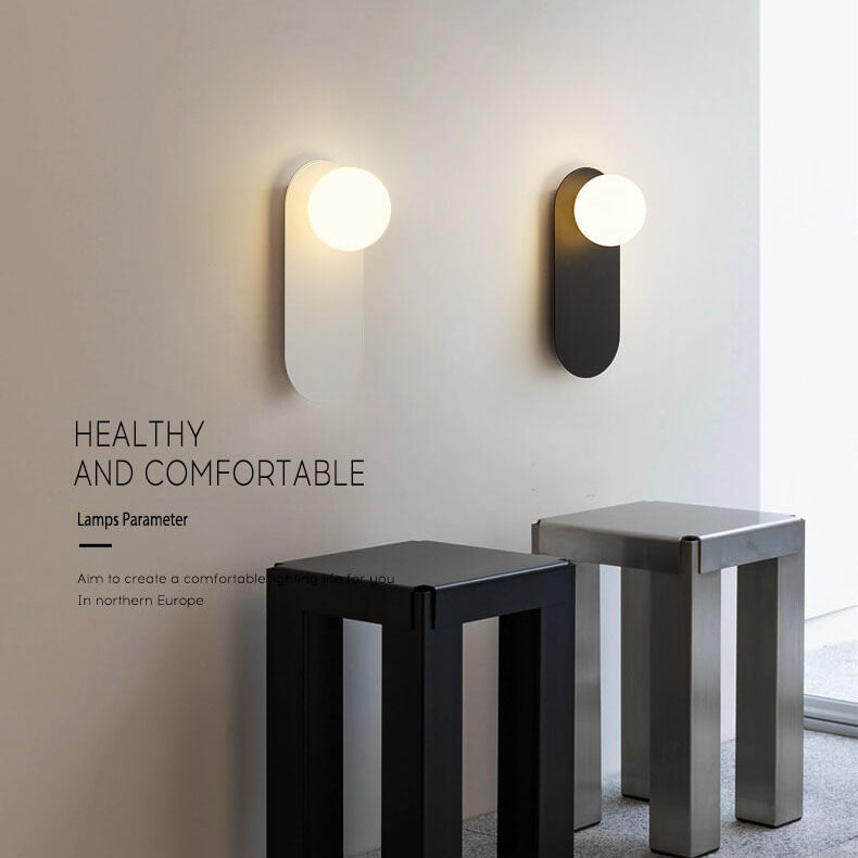 Nordic Minimalist Glass Ring Base 1-Light Wall Sconce