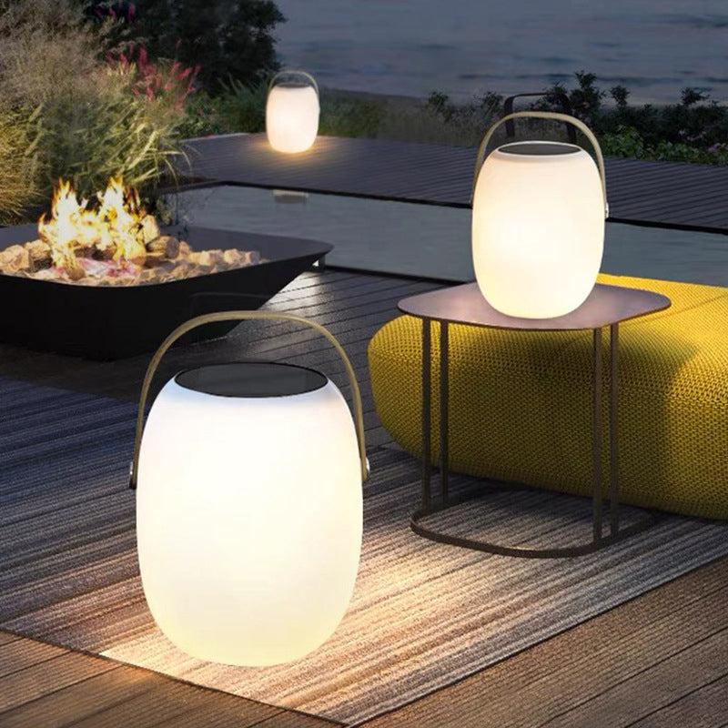 Solar PE Portable Basket LED Outdoor Waterproof Table Lamp