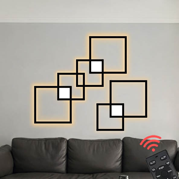 Minimalist Square Combination LED Iron Wall Sconce