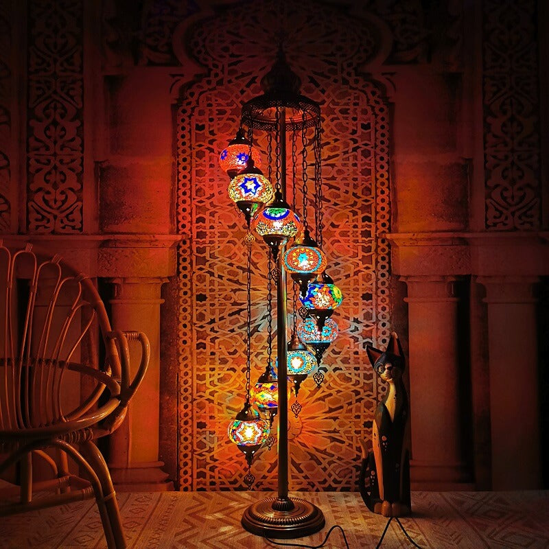 Vintage Multicolor 9-Light Floor Lamp