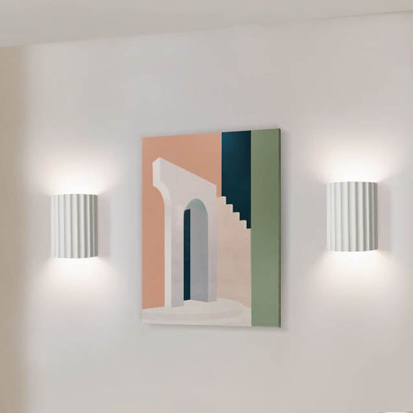 Macaron Resin Striped Half Cylinder 1-Light Wall Sconce