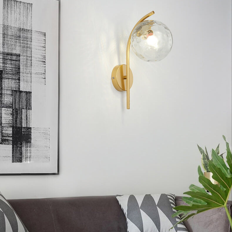 Nordic Arc Glass Globe 1-Light Wall Sconce