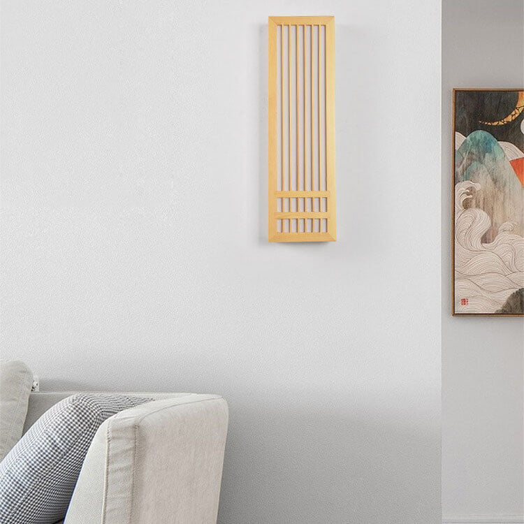 Modern Minimalist Solid Wood Acrylic Rectangular Wall Sconce