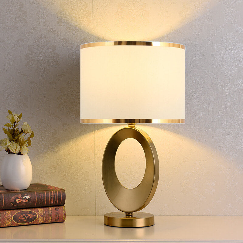Modern Fabric Ring-Base 1-Light Table Lamp
