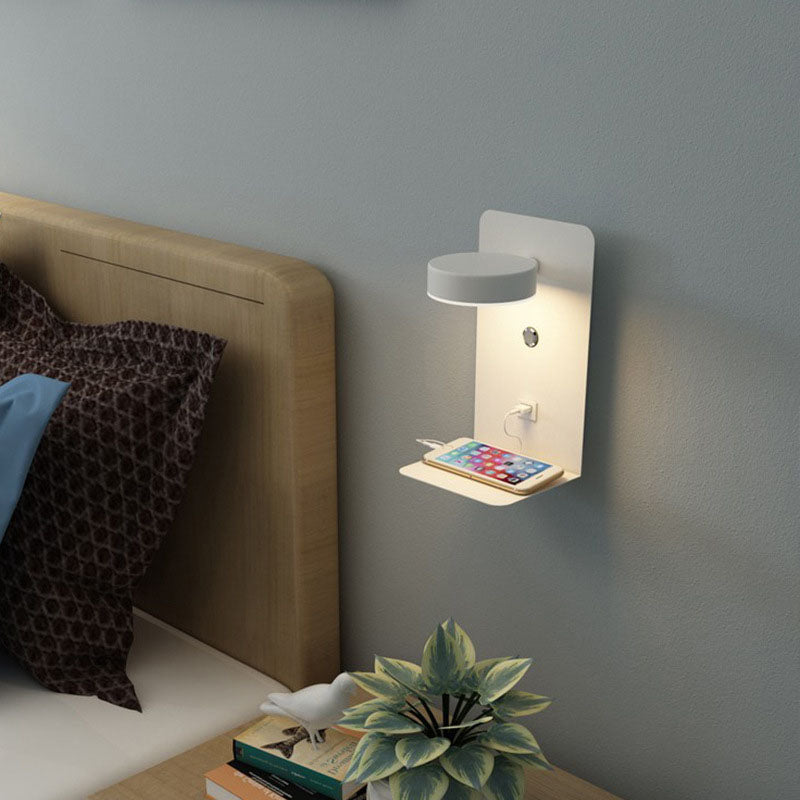 Modern Iron Square LED USB Rechargeable Wall Sconce