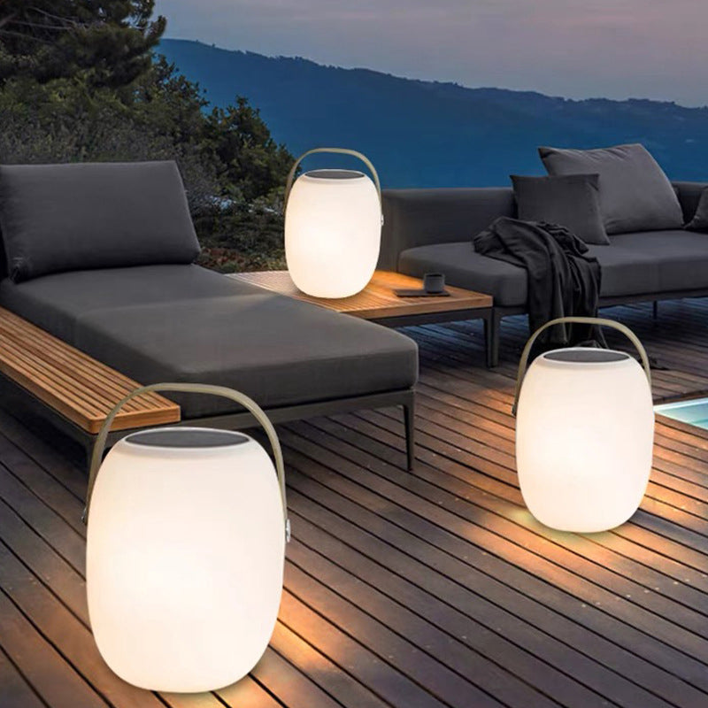 Solar PE Portable Basket LED Outdoor Waterproof Table Lamp