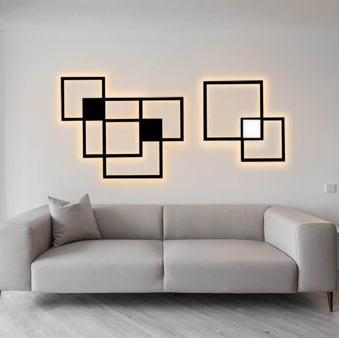 Minimalist Square Combination LED Iron Wall Sconce
