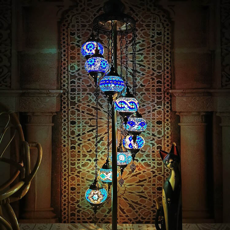 Vintage Multicolor 9-Light Floor Lamp