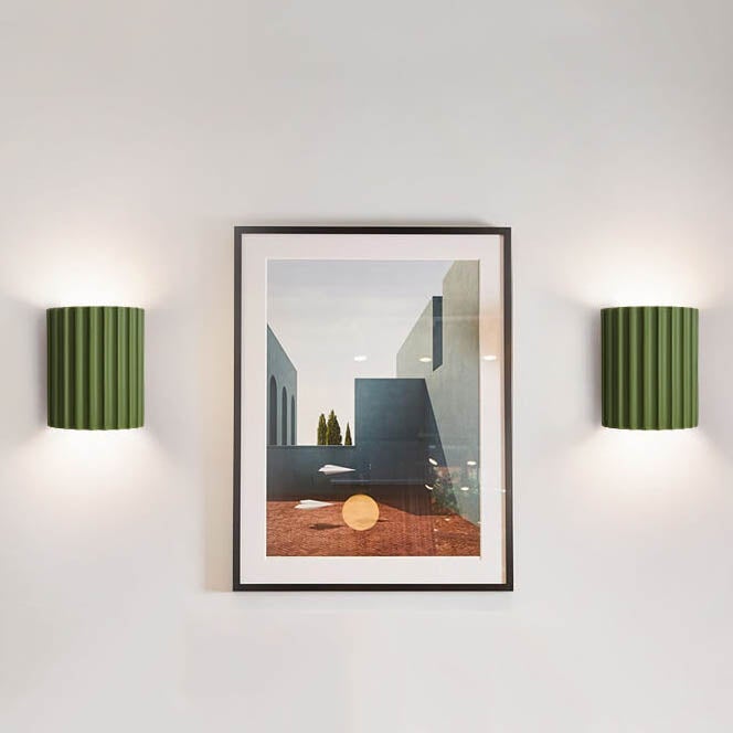 Macaron Resin Striped Half Cylinder 1-Light Wall Sconce