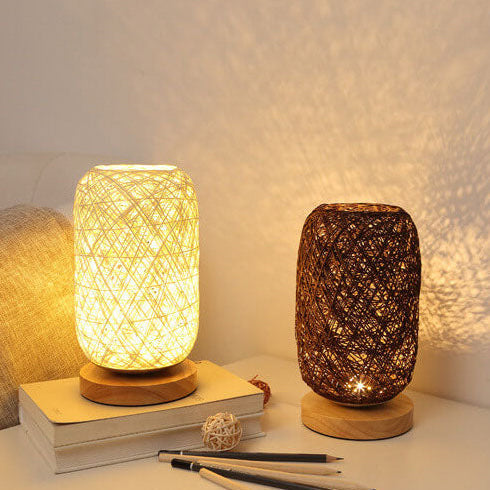 Creative Twine Rattan Ball LED Dimmable Table Lamp
