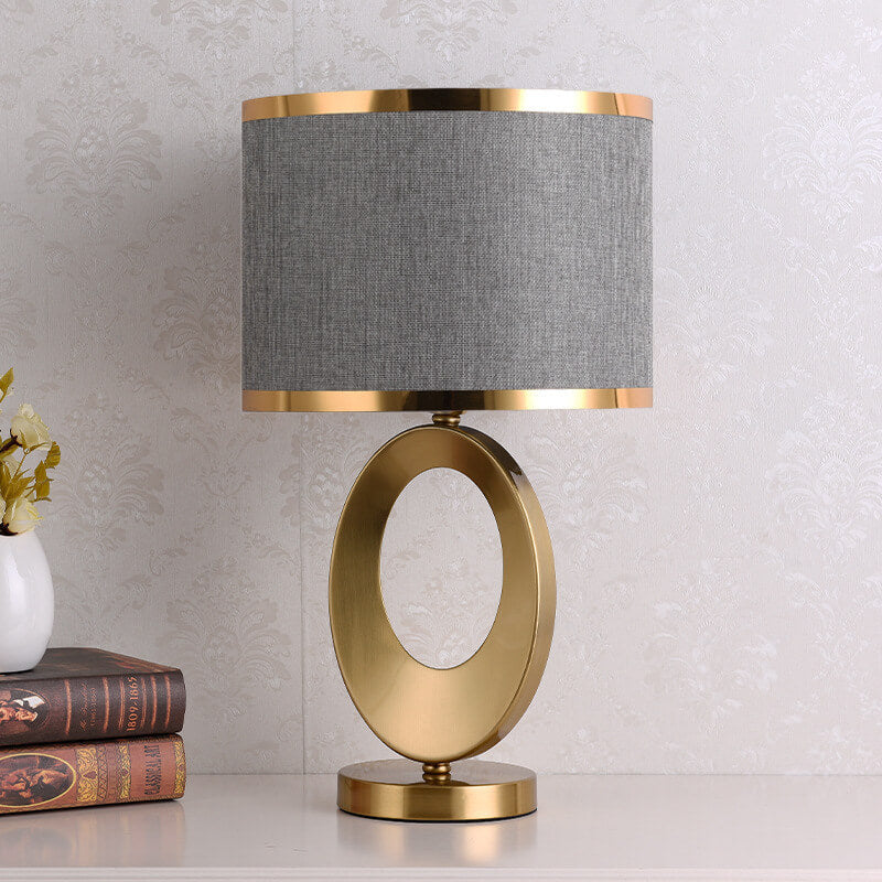 Modern Fabric Ring-Base 1-Light Table Lamp