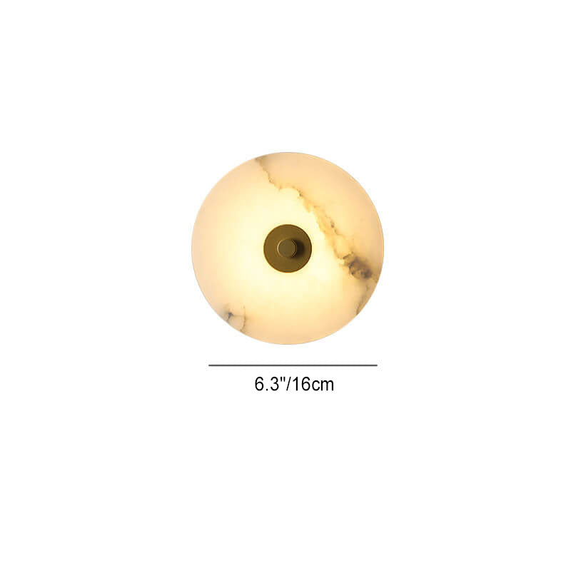 Contemporary Luxury Round Marble Iron LED Wall Sconce