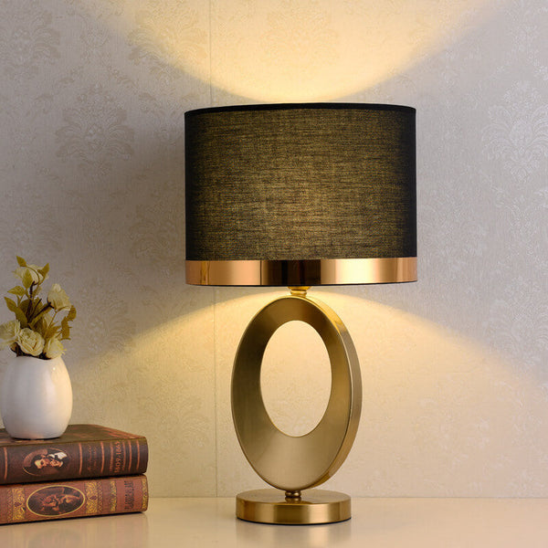 Modern Fabric Ring-Base 1-Light Table Lamp