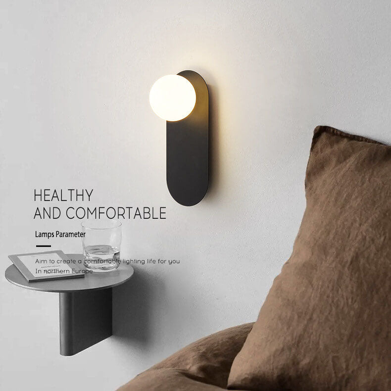 Nordic Minimalist Glass Ring Base 1-Light Wall Sconce