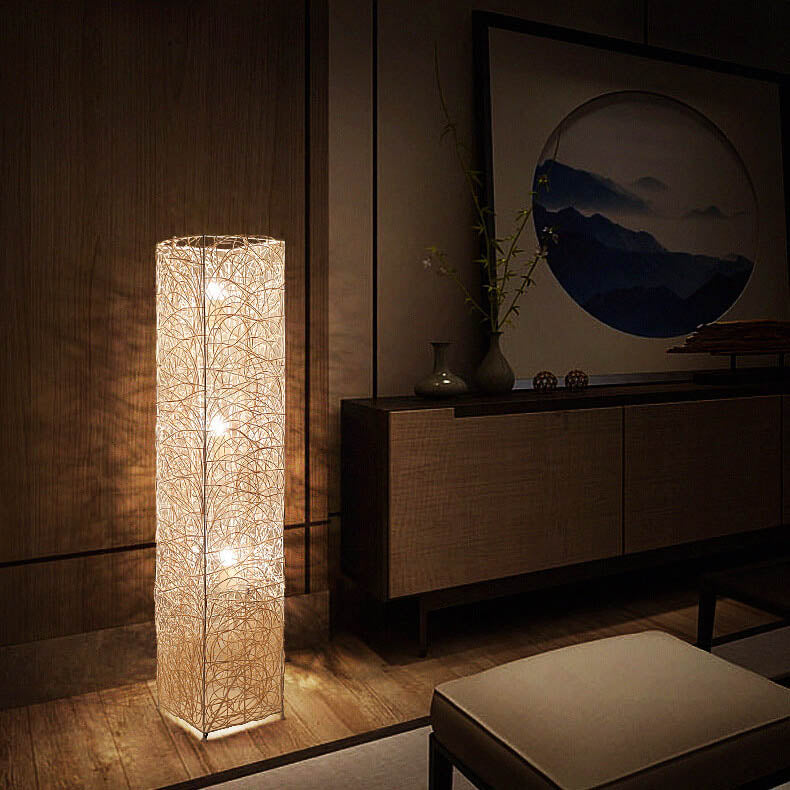 Sleek Modern Bamboo 3-Light Floor Lamp