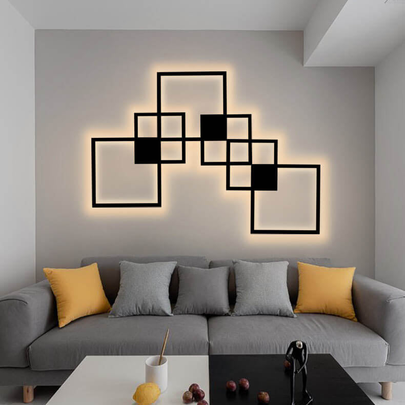 Minimalist Square Combination LED Iron Wall Sconce
