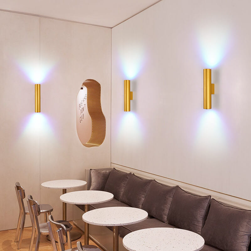 Modern Minimalist Round Aluminum Cylindrical Wall Sconce