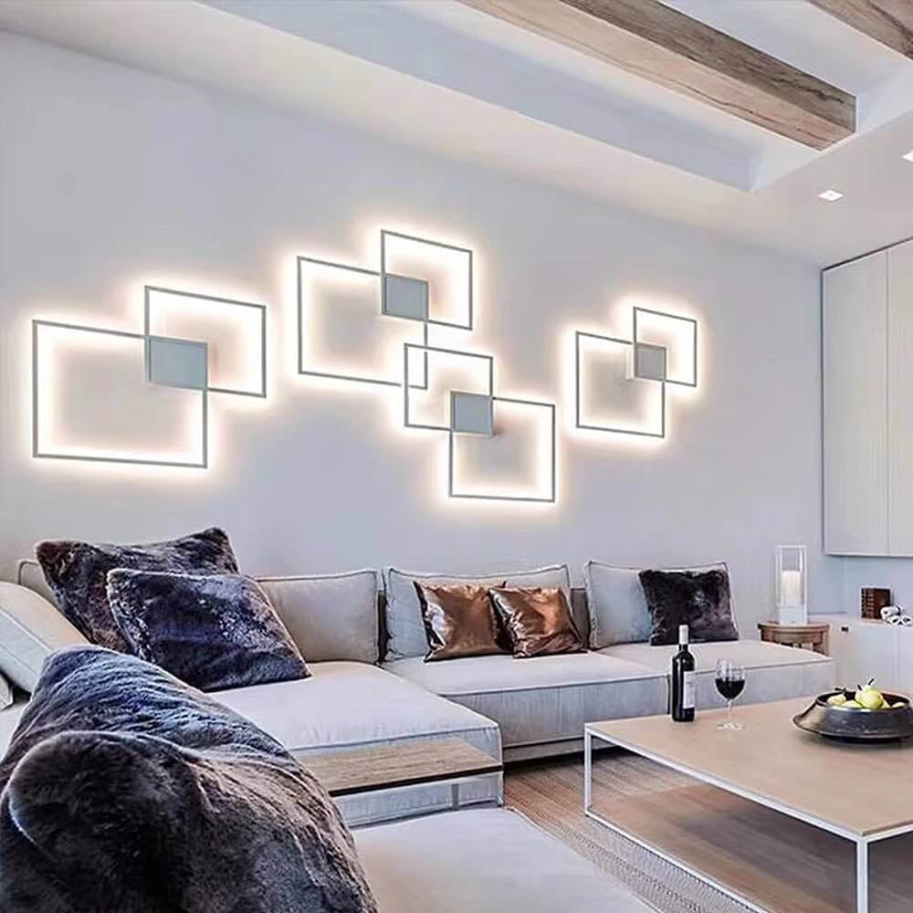 Minimalist Square Combination LED Iron Wall Sconce