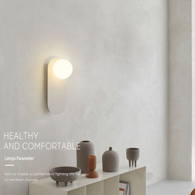 Nordic Minimalist Glass Ring Base 1-Light Wall Sconce