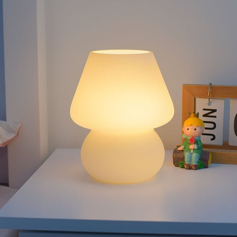 Retro Creative Glass Mushroom 1-Light LED Night Table Lamp