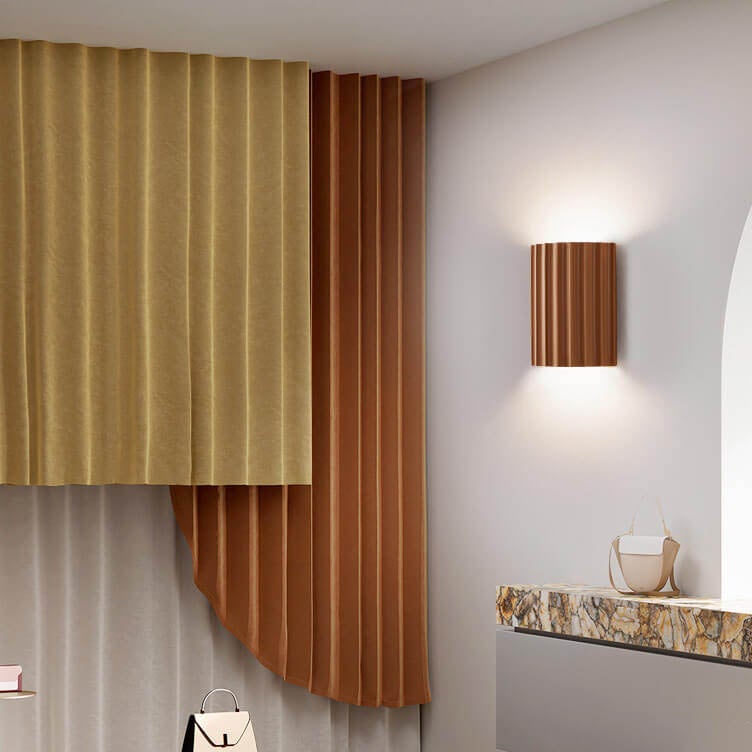 Macaron Resin Striped Half Cylinder 1-Light Wall Sconce