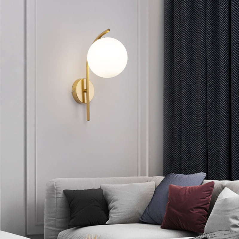 Nordic Arc Glass Globe 1-Light Wall Sconce