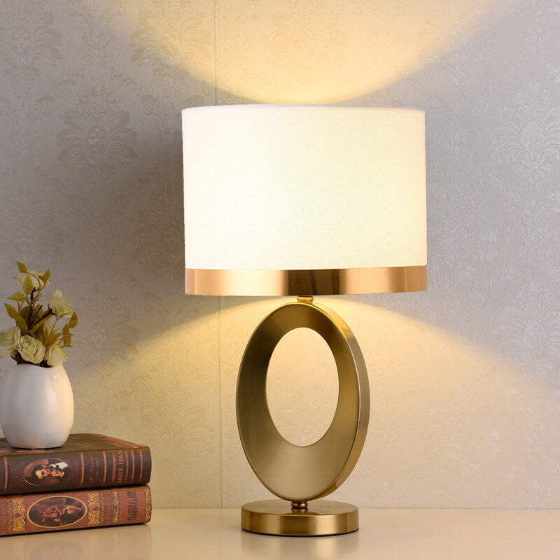 Modern Fabric Ring-Base 1-Light Table Lamp